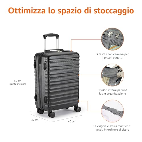 Thumbnail 2 de Amazon Basics Valigia Rigida da Cabina 55x40x20 cm – ABS, 30 L, Nero