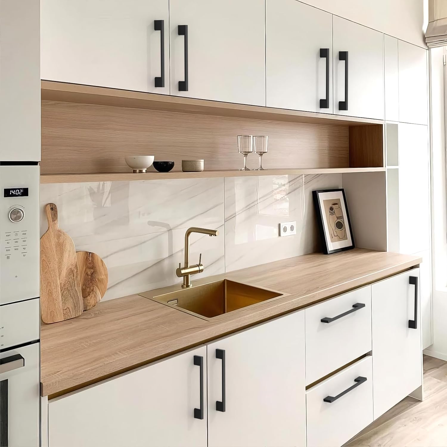 Detalle 2 de Talentedeco 10-Pack Matte Black Cabinet Pulls, 5-Inch (128 mm) Centre-to-Centre