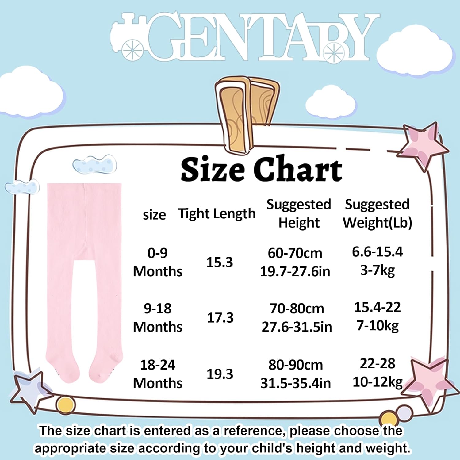 Detalle de GENTABY Girls Pantyhose Toddler Baby Tights – 4 Pairs Cotton, 0–24 Months