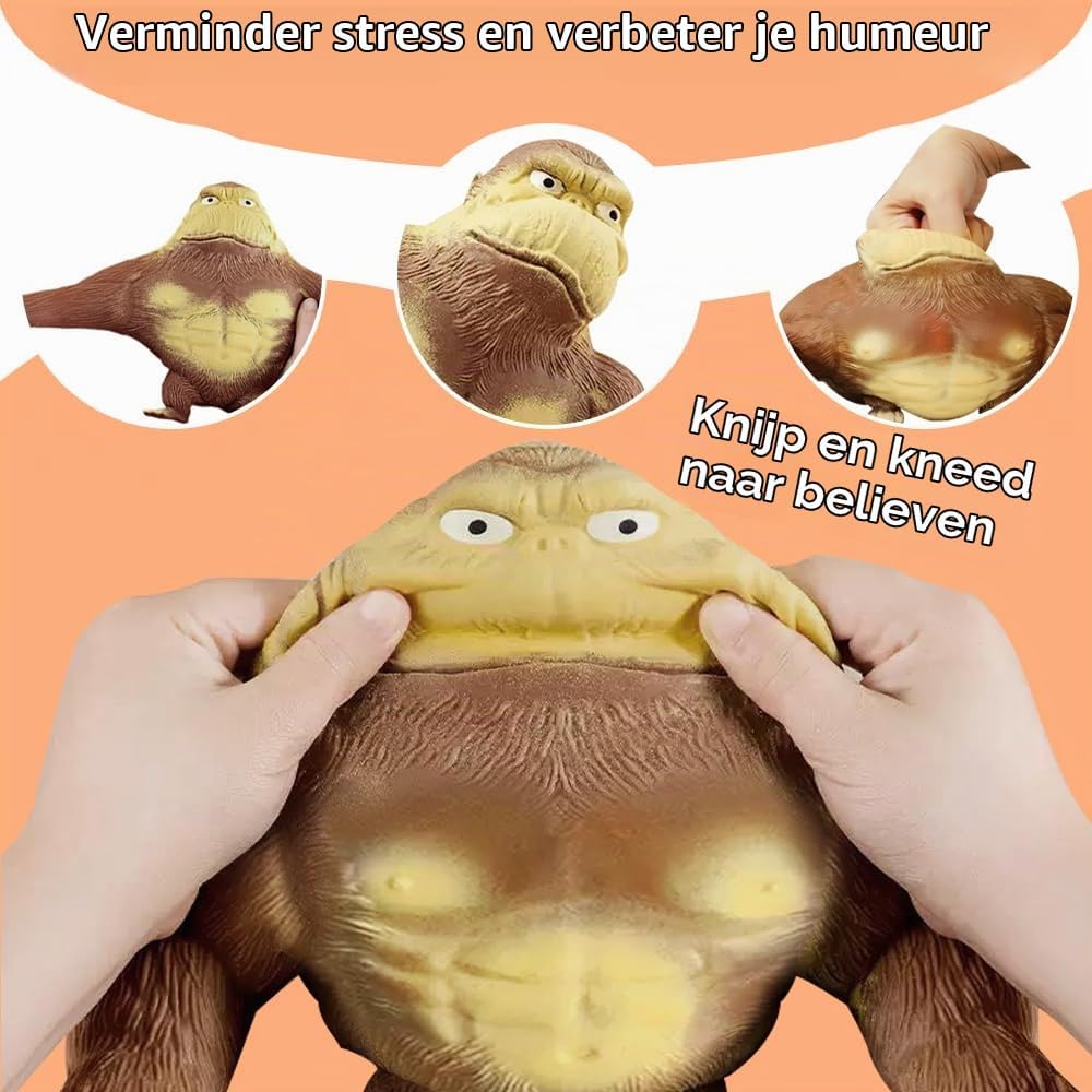 Thumbnail 1 de HuaMuDM HuaMuDM01 gorilla-aap knijpspeelgoed van latex, bruin, 10 x 8 x 2 cm