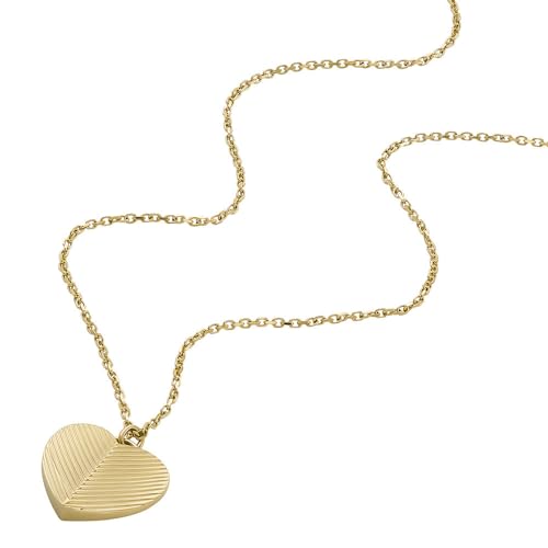 Detalle de Fossil Harlow collar de corazón en acero inoxidable 💍