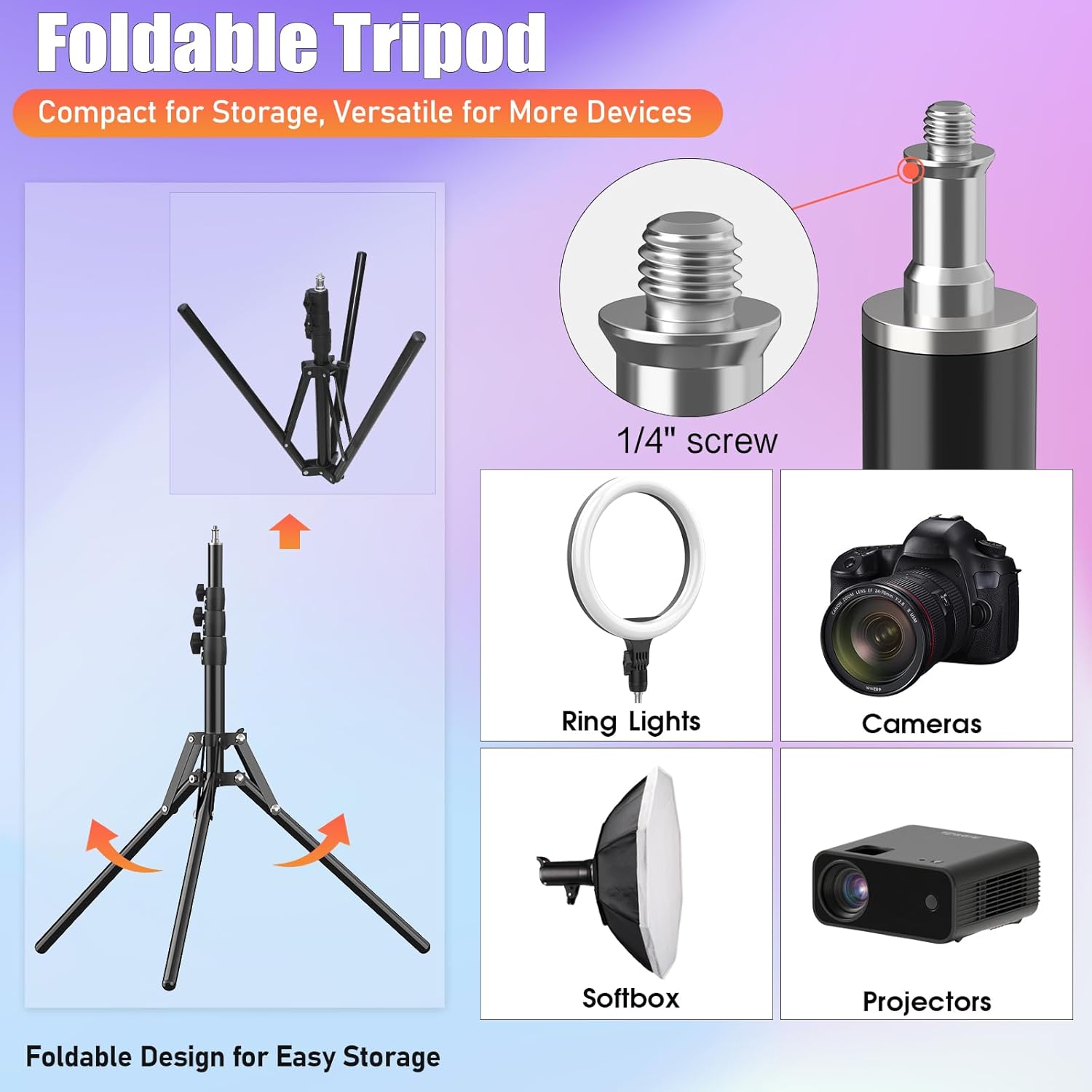 Thumbnail 4 de ALTSON 14" Ring Light 63" Tripod for Streaming