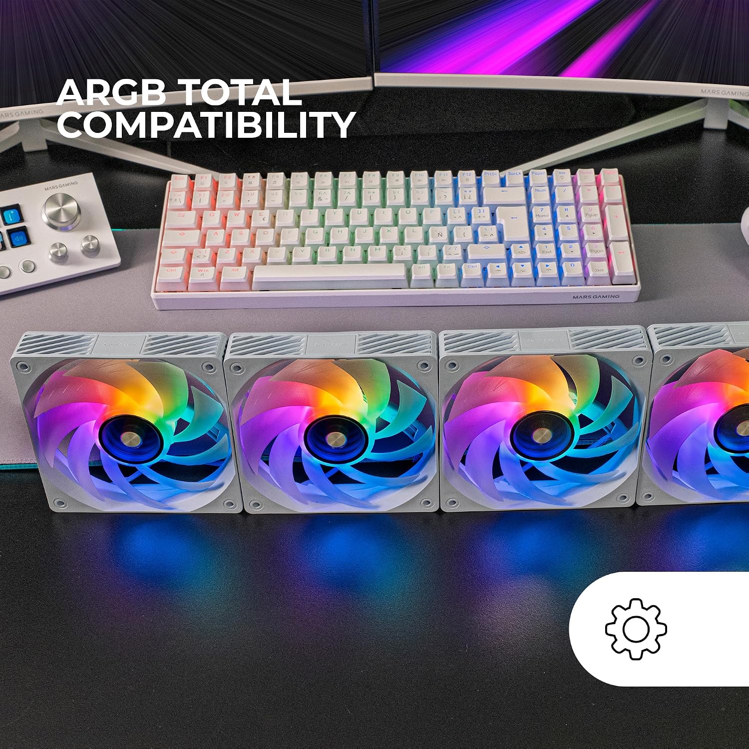 Thumbnail 4 de Mars Gaming MF-SI4KIT – Kit 4 ventole 120mm ARGB Infinity Mirror con telecomando e HUB