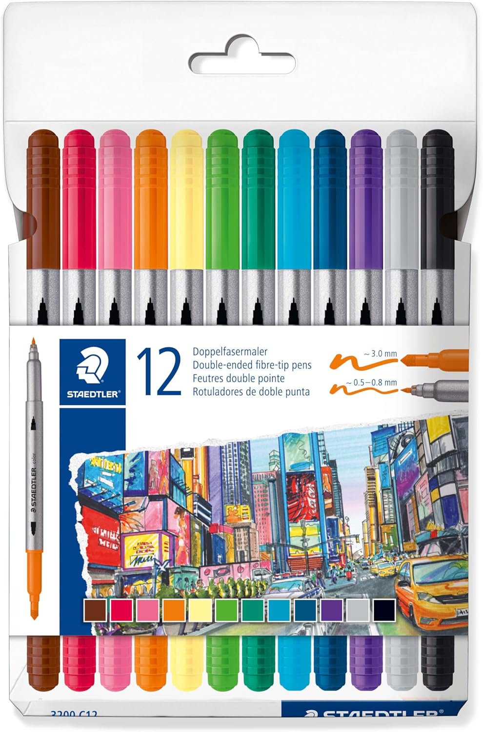 Thumbnail 4 de STAEDTLER Doppelfasermaler TB36 – Zweifach-Spitzen, 36 Leuchtfarben, Schachtel mit Klarsicht