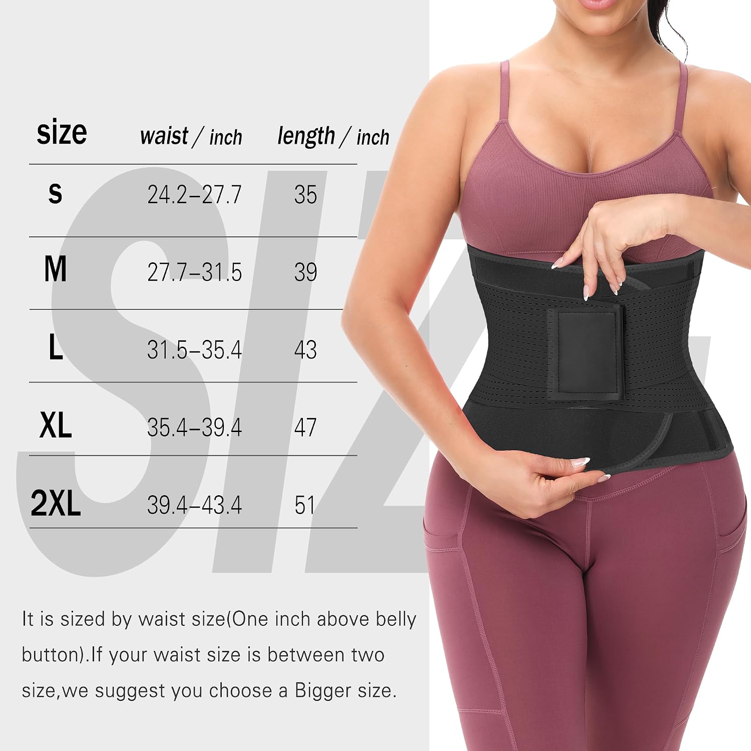 Detalle de VENUZOR Waist Trainer Belt with Adjustable Hook-and-Loop Closure