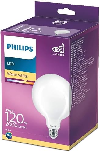 Detalle 2 de Philips Bombilla LED Cristal G120 E27 13W 2000lm 2700K – Luz cálida, Globo no regulable