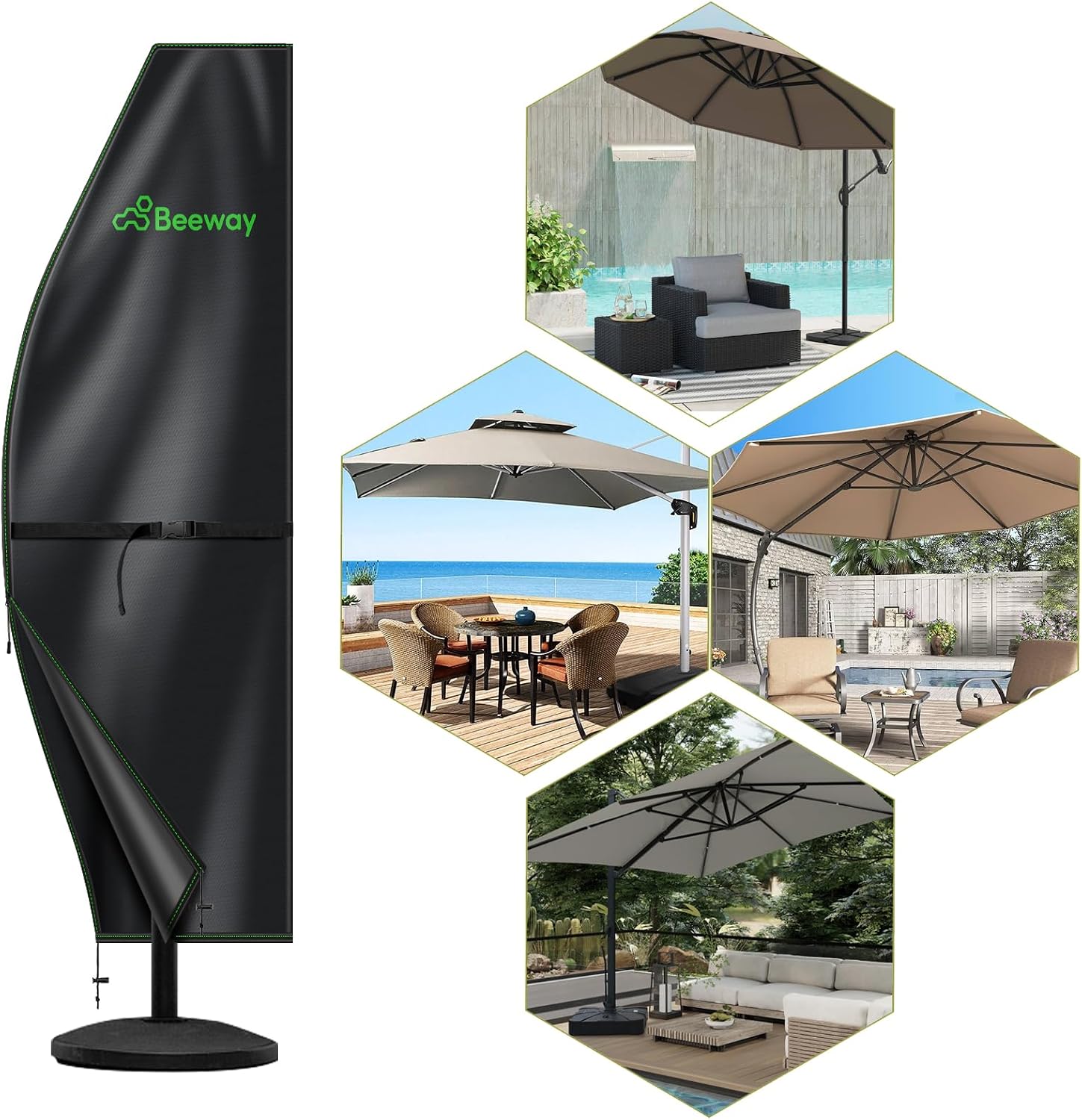 Thumbnail 5 de BEEWAY Parasol Cover 280cm Waterproof