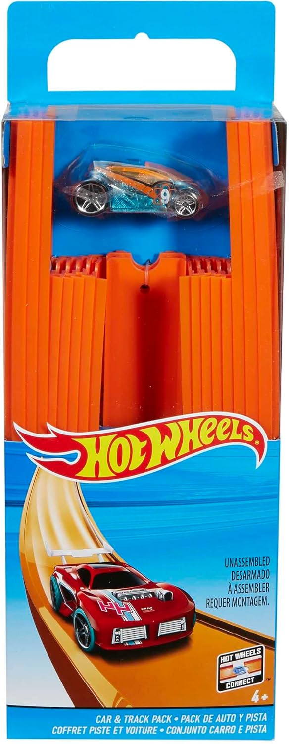 Thumbnail 5 de Hot Wheels Extensions de piste pour circuit (BHT77) avec 1 voiture aléatoire et connecteurs