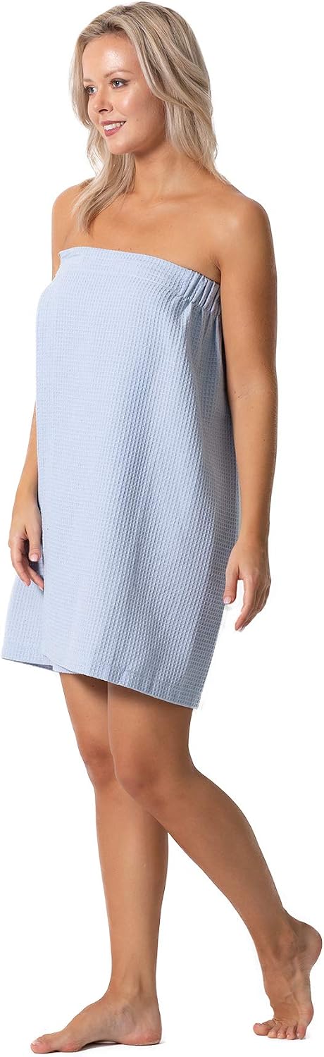 Detalle de Turkish Linen Women’s Waffle Spa Body Wrap with Adjustable Closure