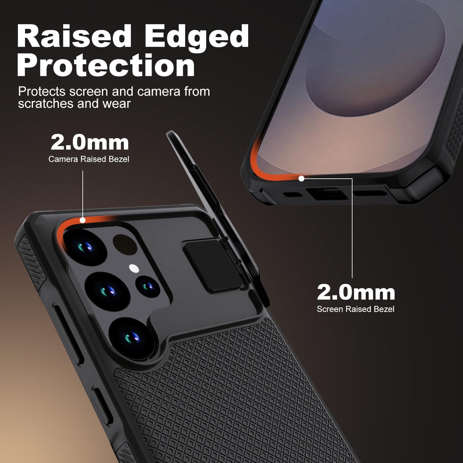 Detalle de XTCASE Cover Magnetica per Samsung Galaxy S25 Ultra 5G – Custodia con Protezione Fotocamera Scorrevole e Supporto Regolabile