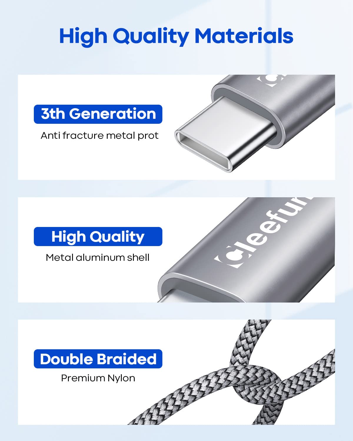 Thumbnail 6 de CLEEFUN 6m (20ft) USB-A to USB-C extra-long cable with fast charging support