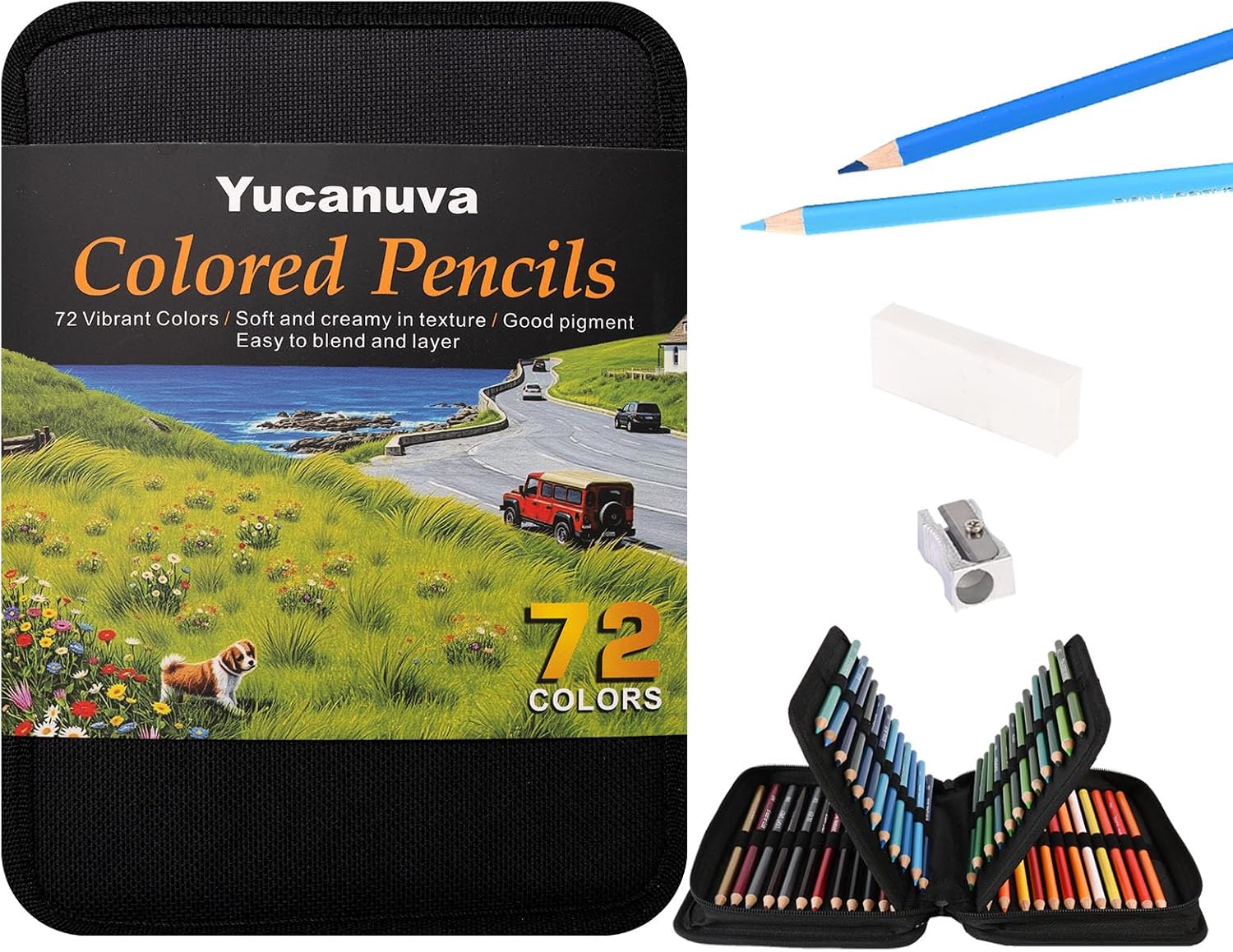 Detalle de Yucanuva 72 Buntstifte Set – professionelles Holzstift-Set für Erwachsene, Anfänger und Künstler