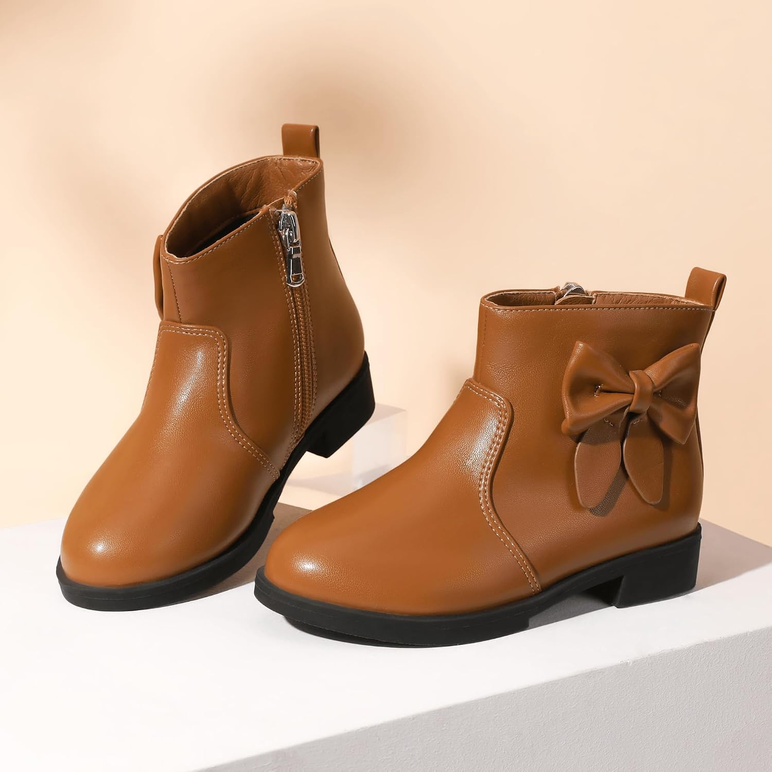 Detalle 2 de PANDANINJIA Girls' Ankle Boots with Side Zipper