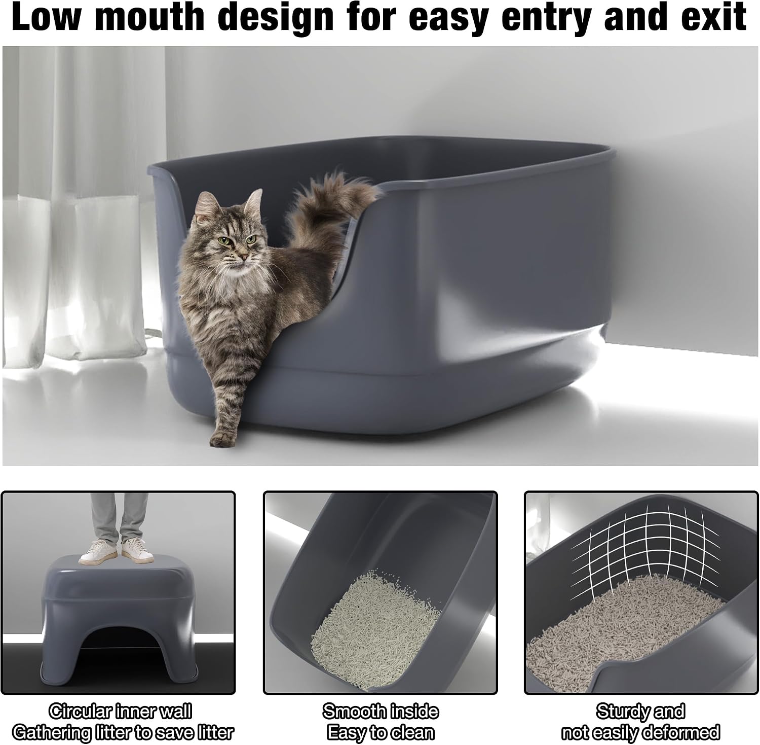 Detalle de Suhaco Jumbo cat litter tray 61 cm