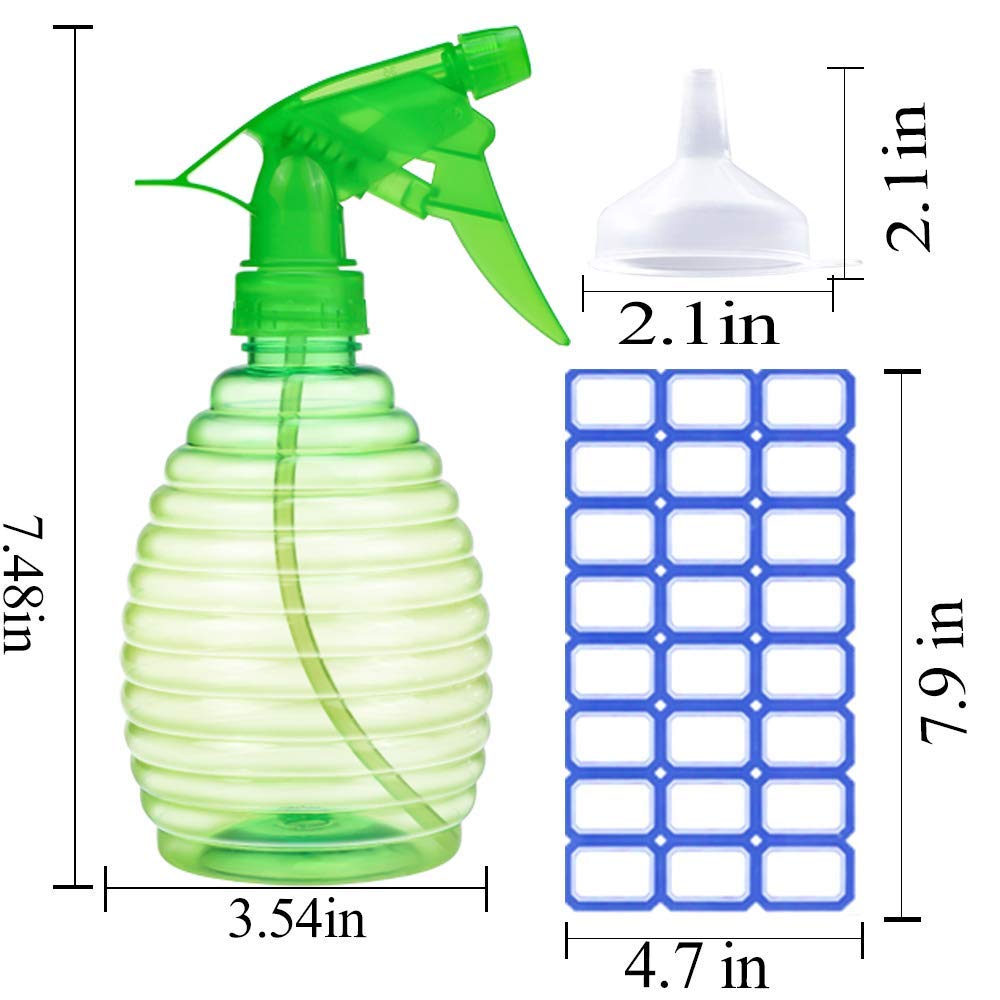 Thumbnail 2 de Spray Bottles - 3 Pack, 16 oz: Bright, Durable, Leak-Proof with Labels and Funnel