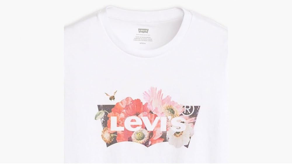 Detalle 2 de Levi's Femme The Perfect Tee T-Shirt, Floral BW Fill Bright White – XS