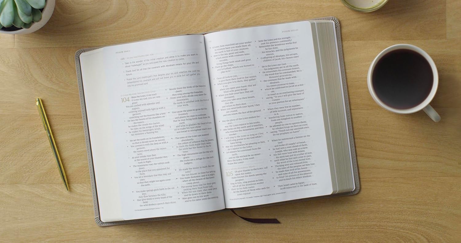 Detalle de ESV Beholding Christ Bible with 365 Readings by Nancy Guthrie, TruTone