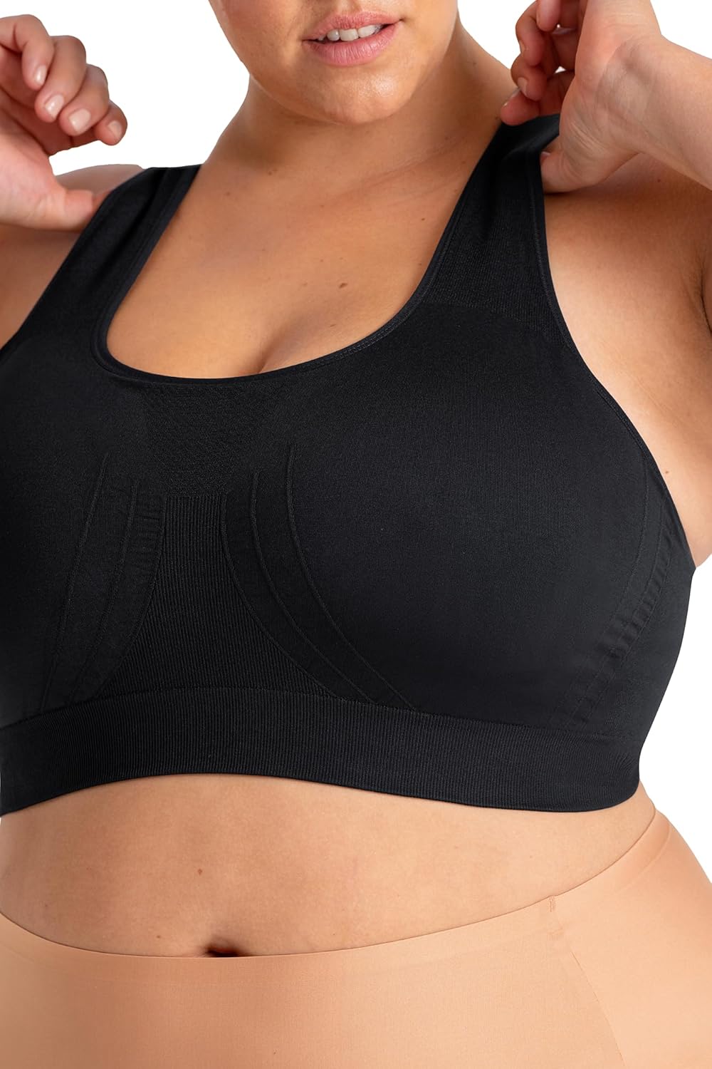 Thumbnail 1 de SHAPERMINT High Support Plus Size Sports Bra (Wireless) with Removable Cups