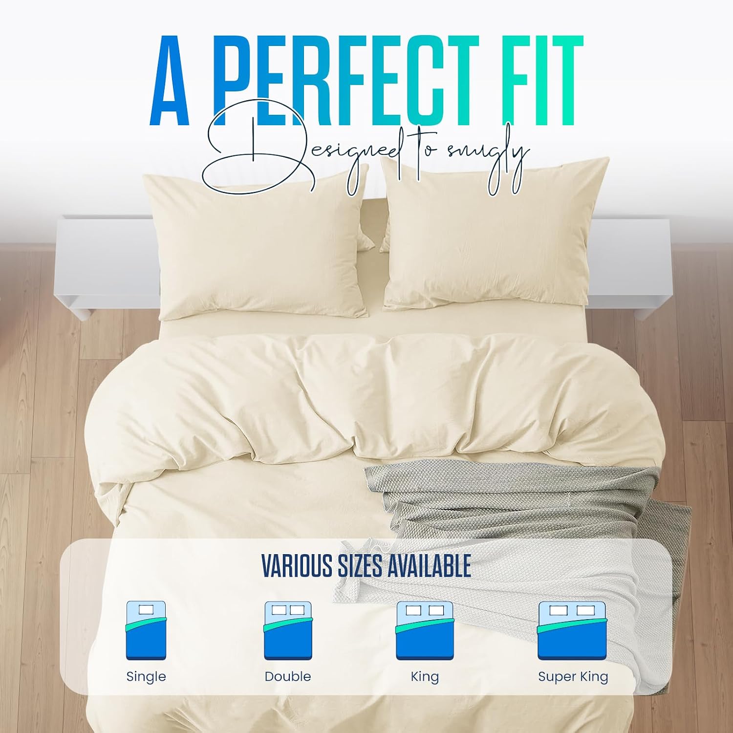 Detalle de Linens World 200 Thread Count Egyptian Cotton Duvet Cover Set (Double)