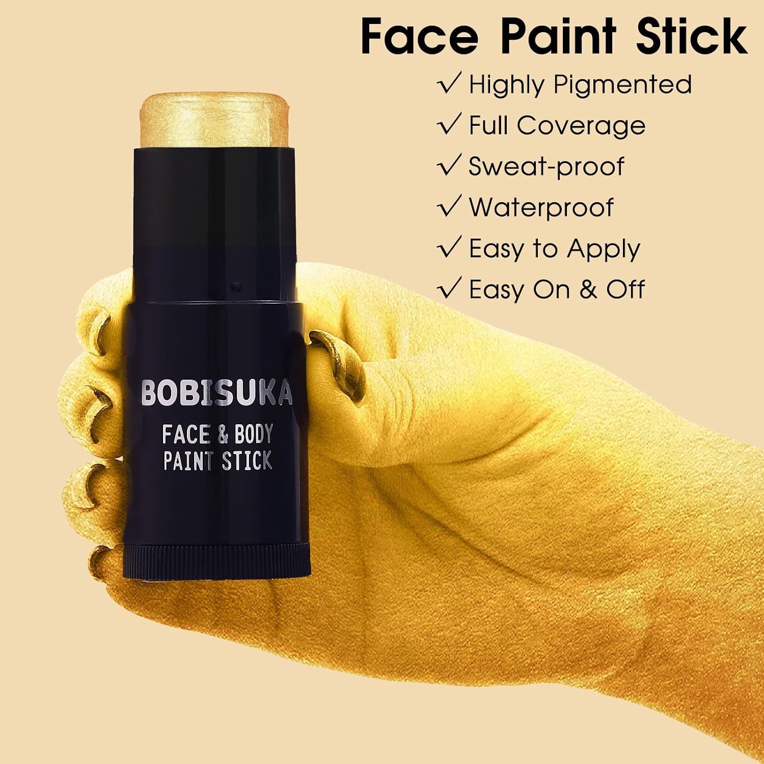 Thumbnail 1 de BOBISUKA Face Paint Stick in Metallic Gold
