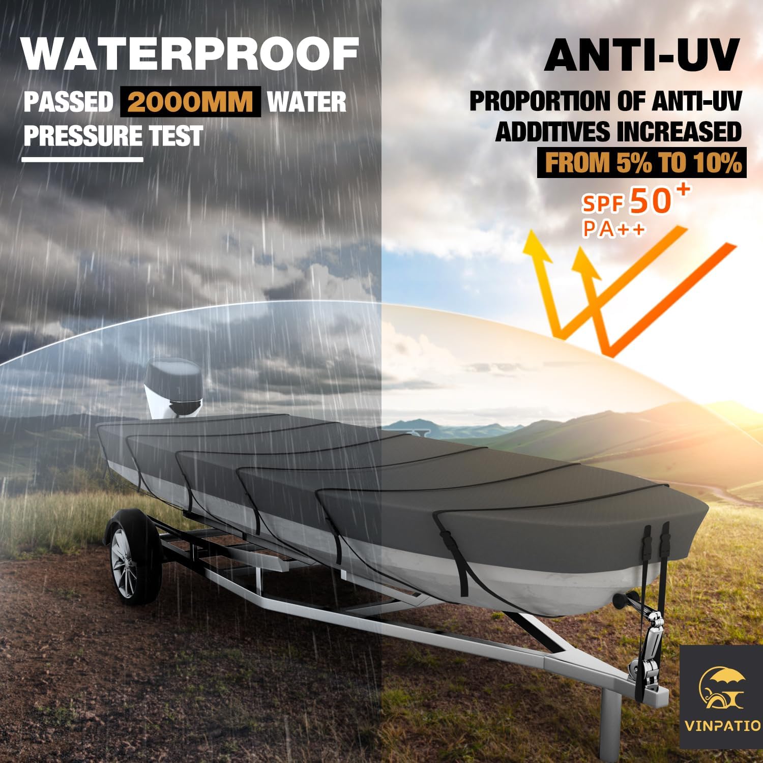 Thumbnail 5 de VINPATIO Jon Boat Cover 10–12 ft