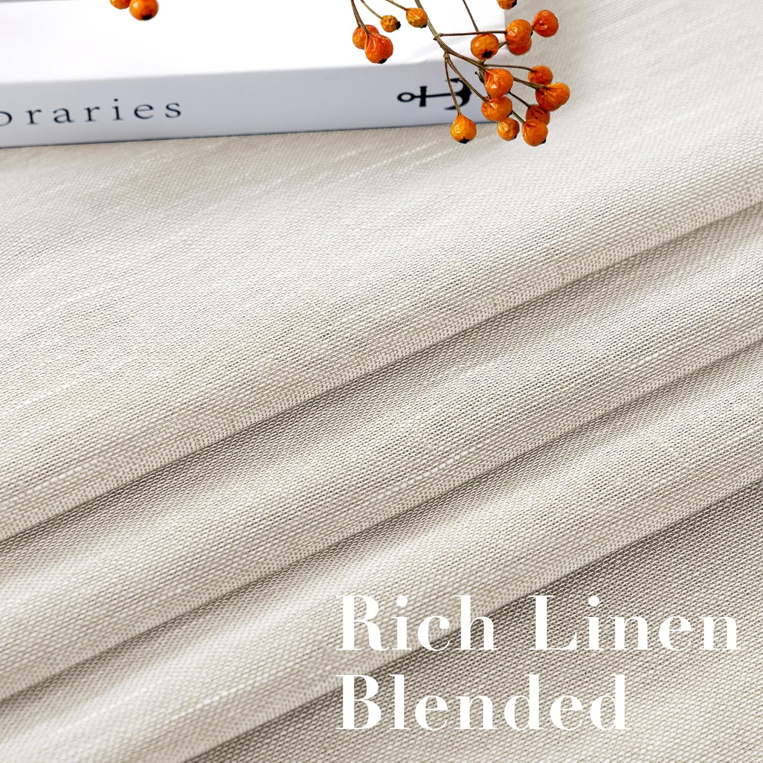 Thumbnail 3 de H.VERSAILTEX 96-inch Linen Blend Sheer Curtains (Natural) with Nickel Grommets