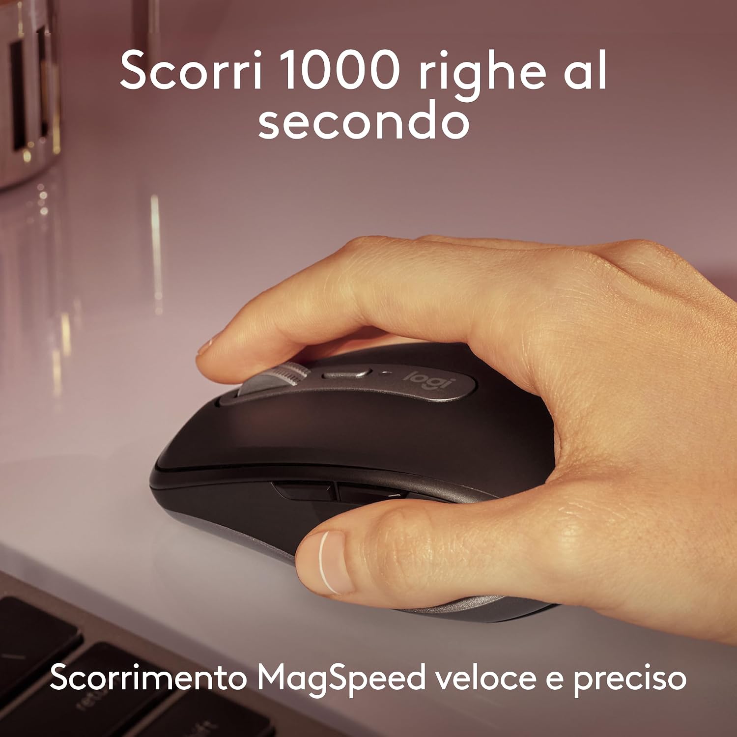 Detalle de Logitech MX Anywhere 3S for Mac (Space Gray) mouse wireless Bluetooth compatto per Mac