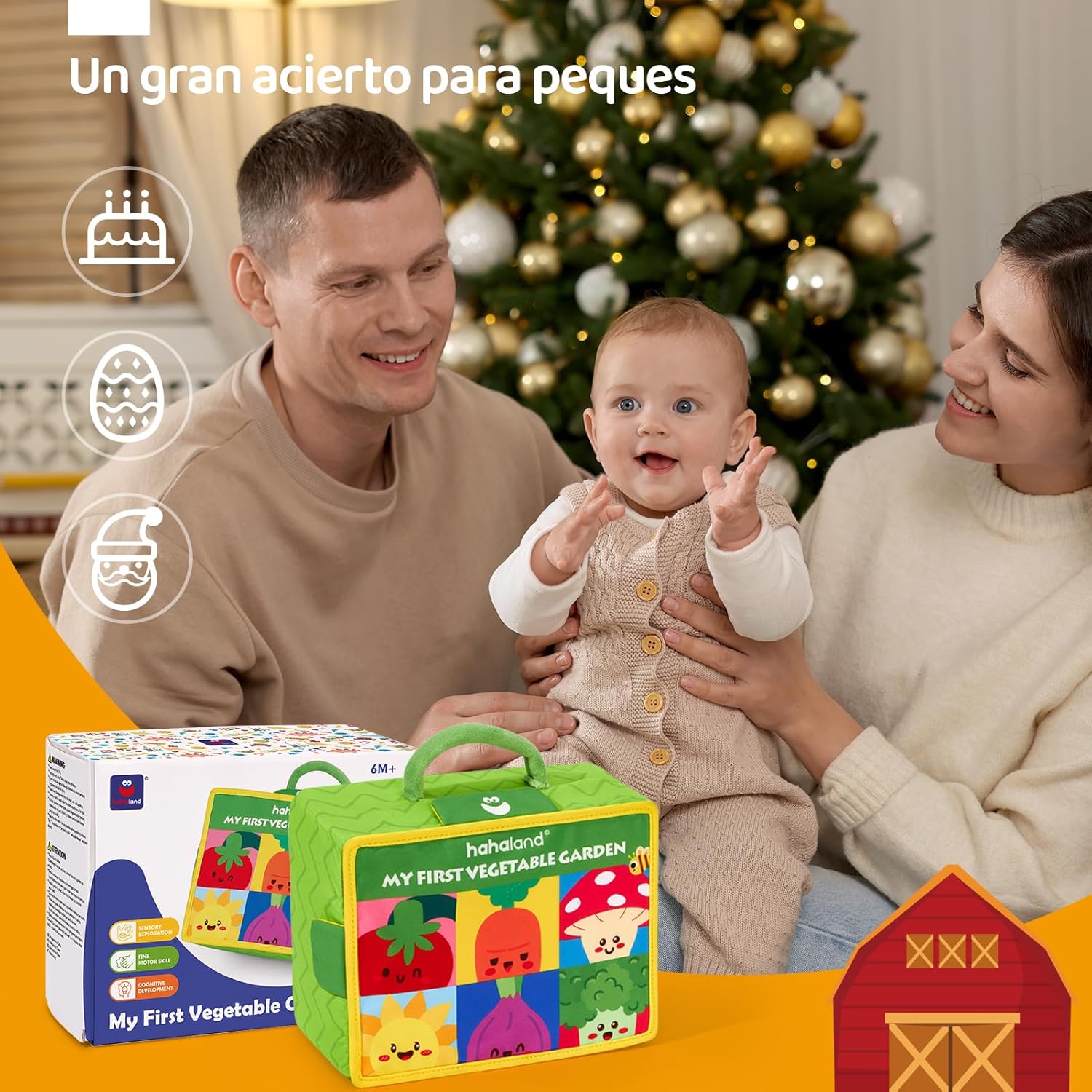 Thumbnail 5 de hahaland Juguetes Montessori peluches verduras 6‑12 meses