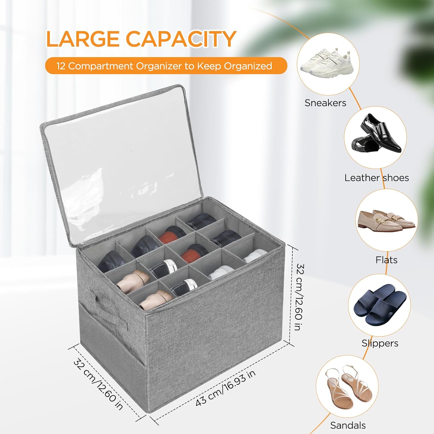 Detalle 2 de Romon Cajas para Zapatos Apilables con Tapas Transparentes