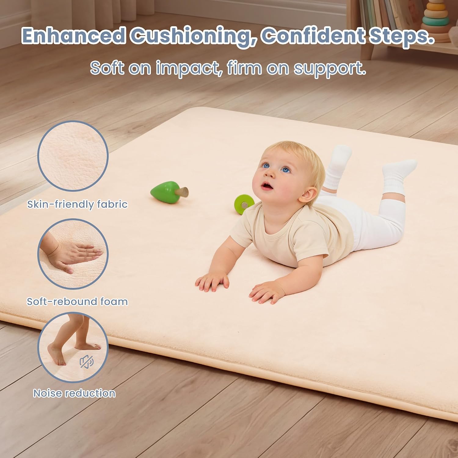 Thumbnail 5 de ACOMOPACK Baby Play Mat – 3cm Memory Foam, 127 x 127 cm, Pink