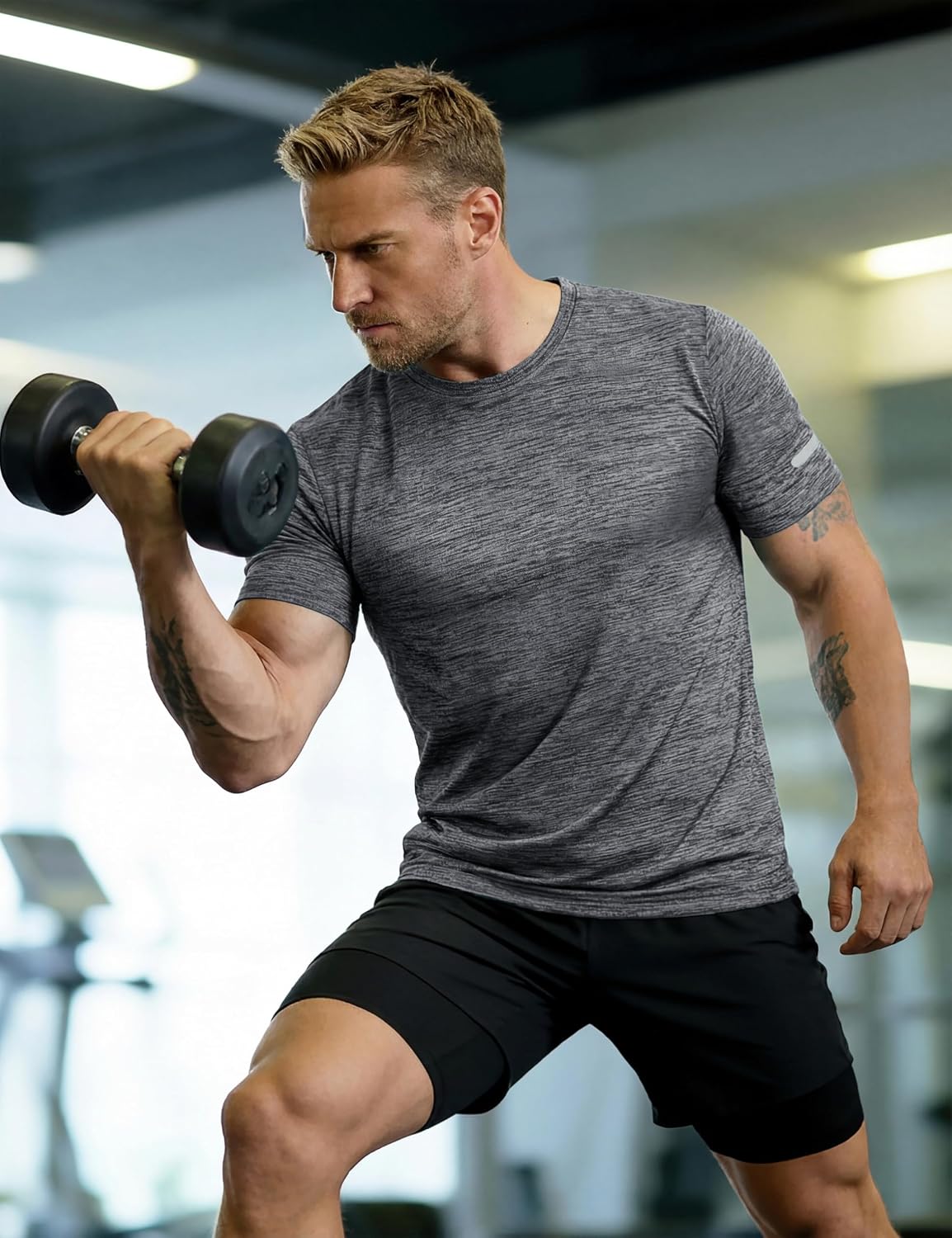 Detalle de MAGCOMSEN Mens T Shirt Gym Running Sport Shirts: Lightweight, Quick-Dry Performance