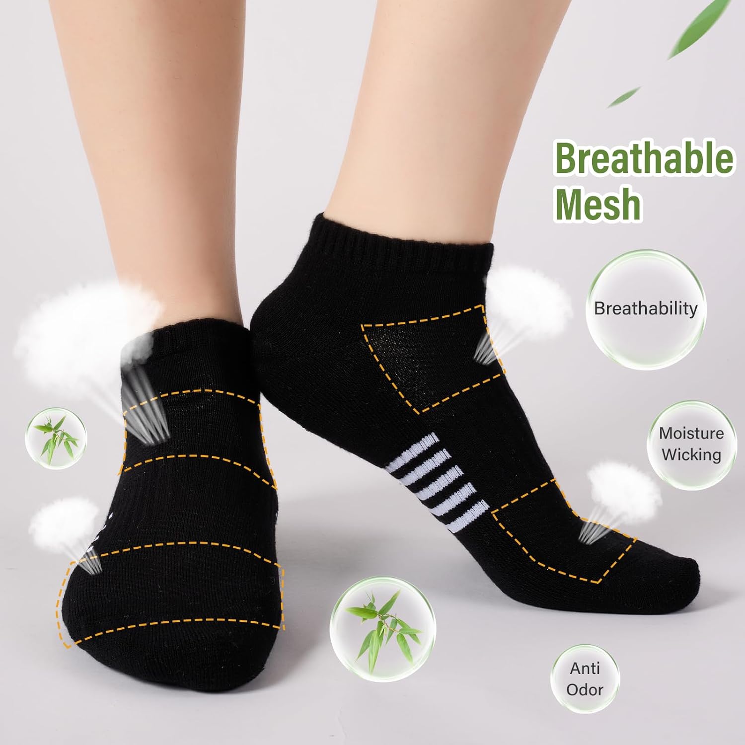 Thumbnail 4 de Effeet Calzini Corti Donna in Bambù (6/12 paia) per running: traspiranti, antiossidore e con compressione