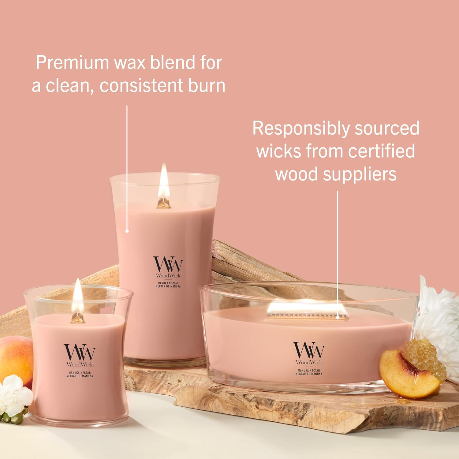 Thumbnail 6 de WoodWick Scented Candle | Large Hourglass, Manuka Nectar