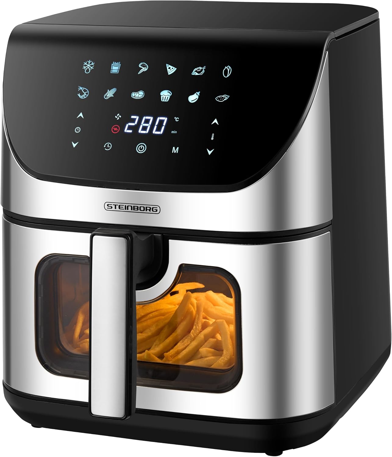 Detalle de Heißluftfritteuse mit Sichtfenster – 8 Liter, 4-in-1, 60-Minuten-Timer, 60–200°C
