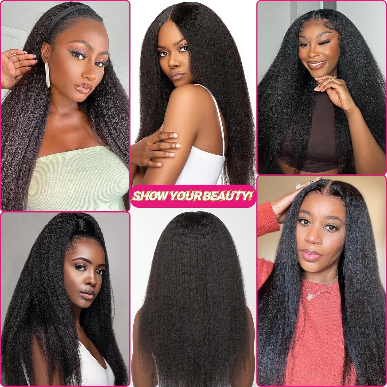 Thumbnail 6 de Clip In Hair Extensions Real Human Hair 20 Inch – 8Pcs 120g Kinky Straight, Brazilian Remy, Full Head