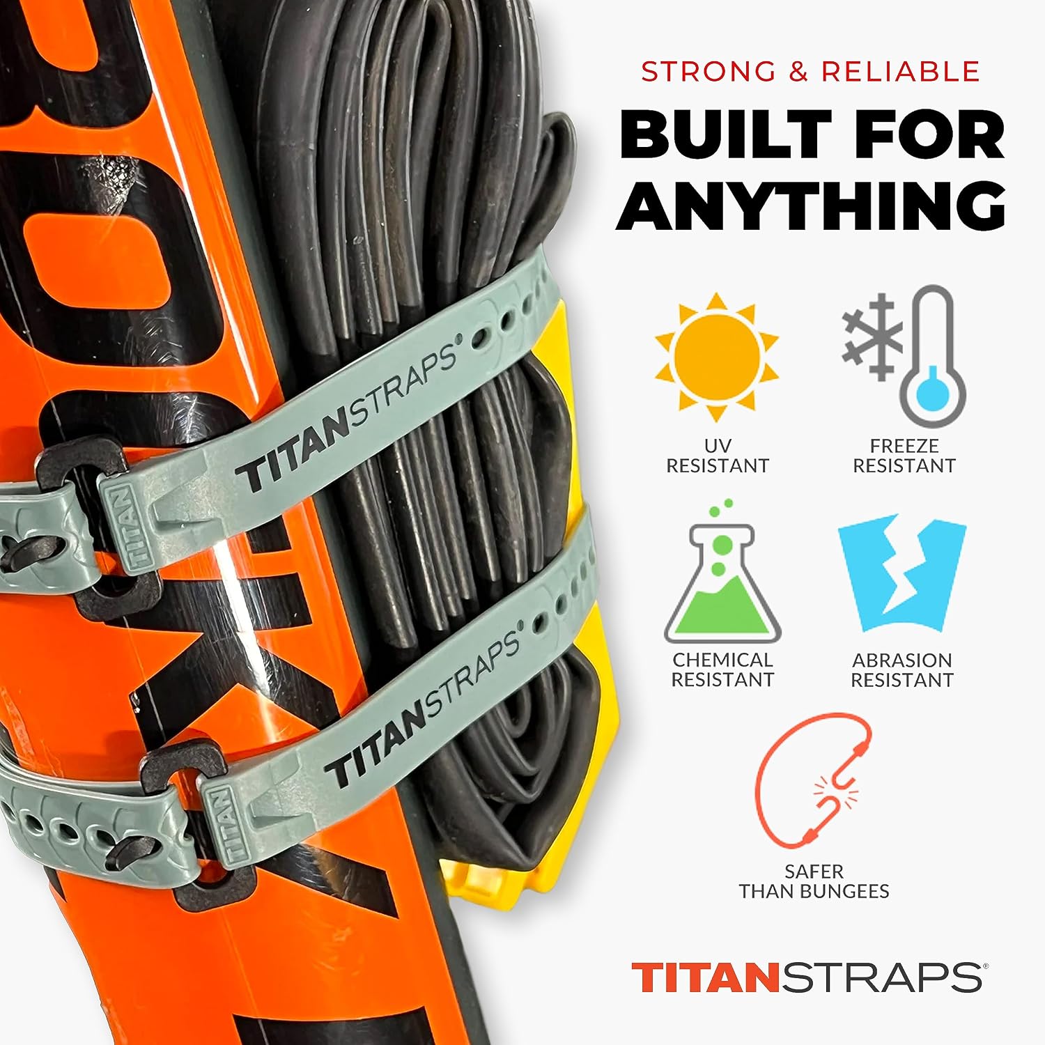 Detalle de TitanStraps Titan ユーティリティストラップ 10インチ・4本セット、ひまわり色
