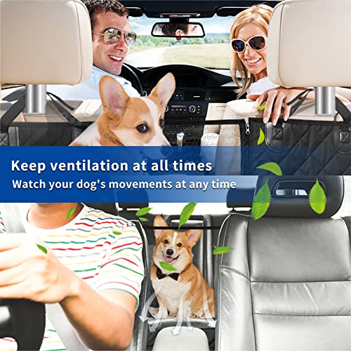 Detalle de Sosayet funda coche 4 en 1 para perros (asiento trasero) 137 x 147 cm, impermeable antideslizante con ventana lateral