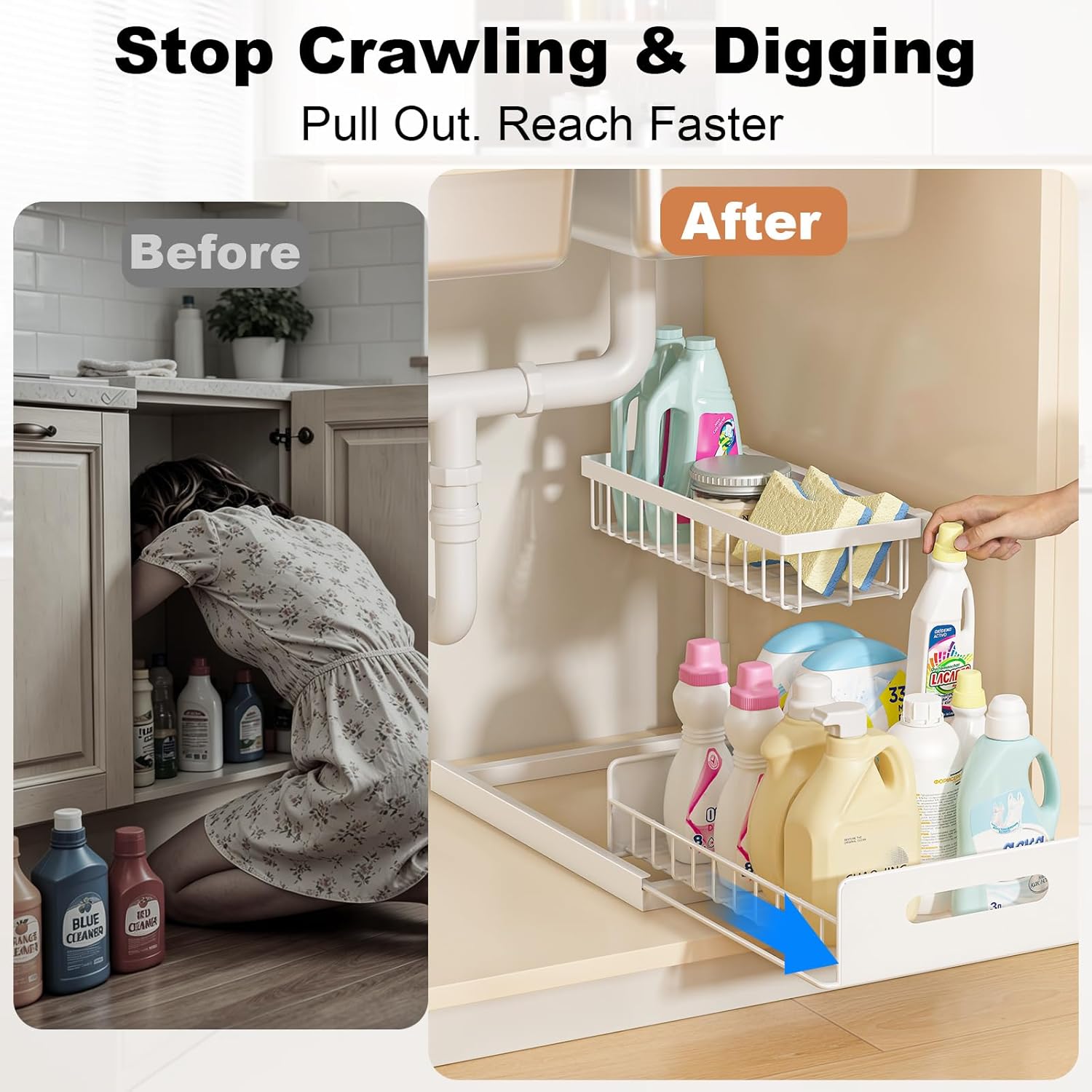 Detalle 2 de REALINN Under-Sink Organizer 14.2x10.6x11 in