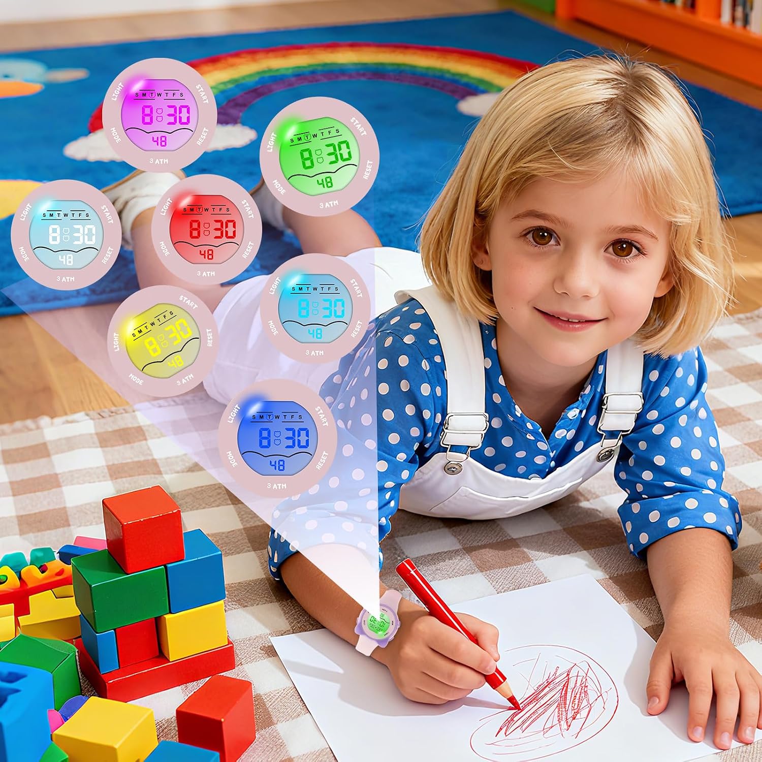 Thumbnail 2 de Edillas Montre Numérique pour Enfants 7–18 ans — Design Sport, Résistante et Multifonction