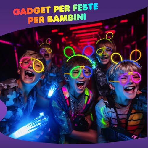 Detalle de Ziitty Braccialetti Luminosi Fluorescenti 7 Colori – 100 Glow Sticks e Connettori per DIY party