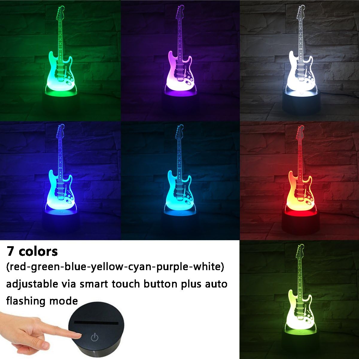 Thumbnail 1 de SISYS Lampade 3D Illusione Ottica – Luce Notturna da Tavolo LED con 7 Colori e Controllo Tattile