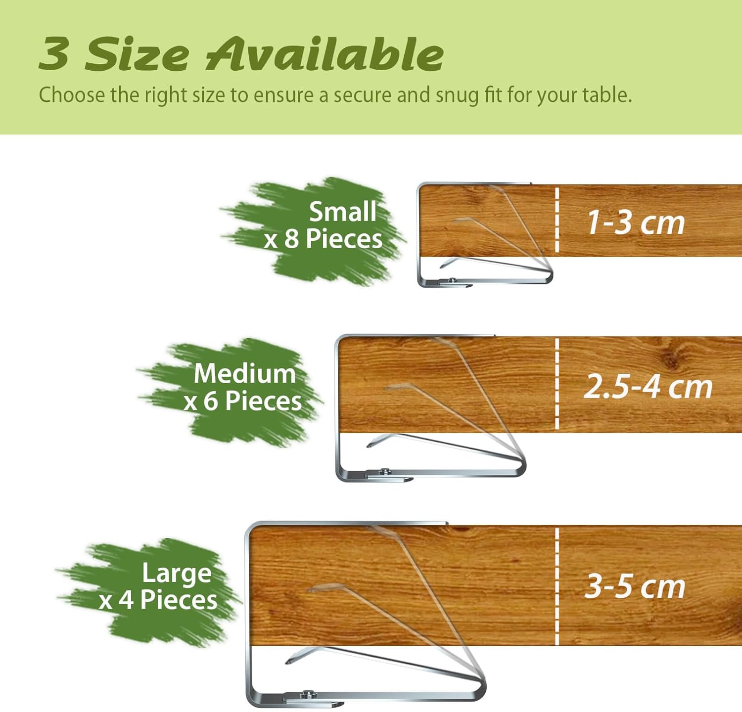 Detalle 2 de Blooven Large Tablecloth Clips 4 Pack: Stainless Steel Table Cover Clamps for Thick Tables