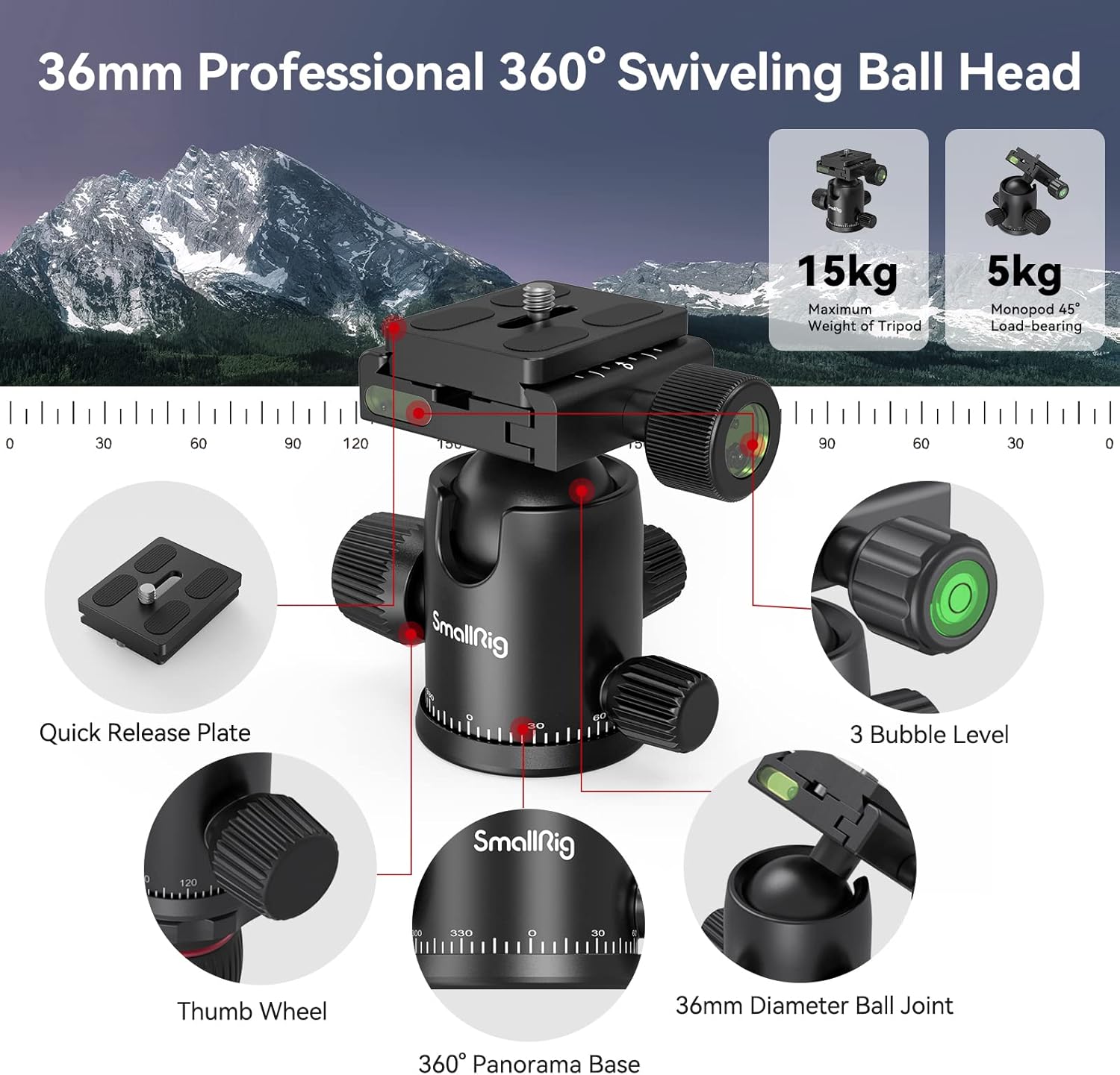 Thumbnail 3 de SMALLRIG 3474C Treppiede 198 cm per DSLR