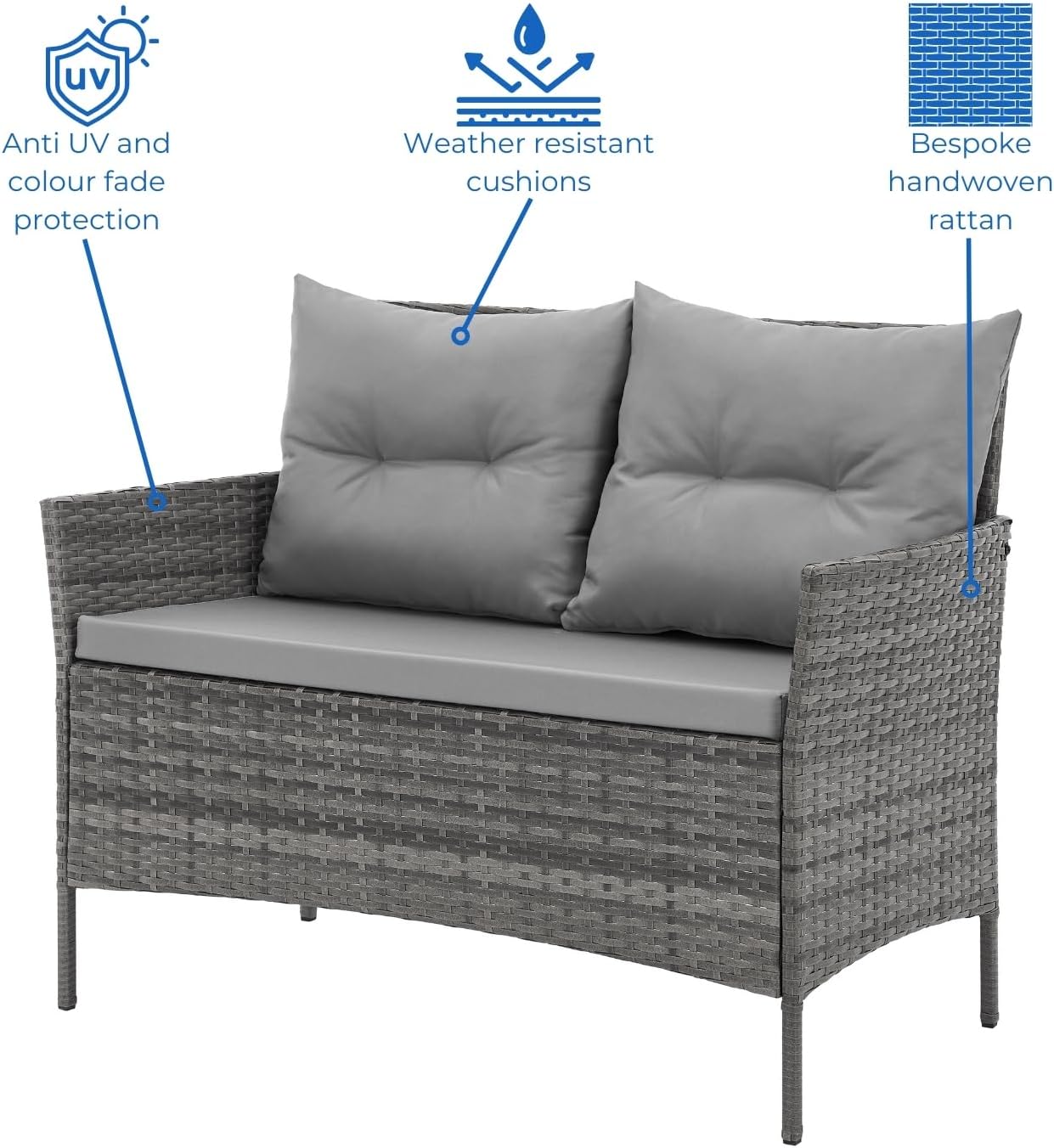 Detalle 2 de EVRE Florence rattan dining set 4 piece