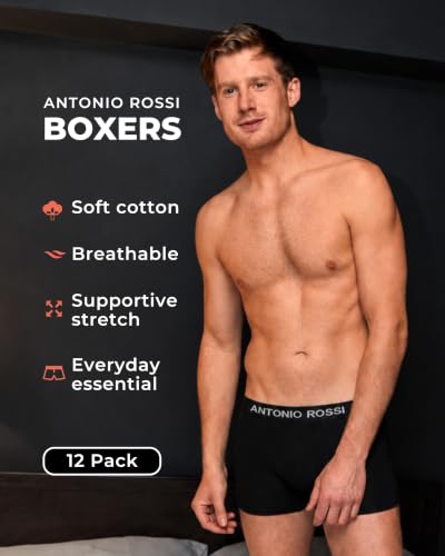 Thumbnail 1 de ANTONIO ROSSI Mens Boxers 12 Pack – Breathable Cotton with 4-Way Stretch