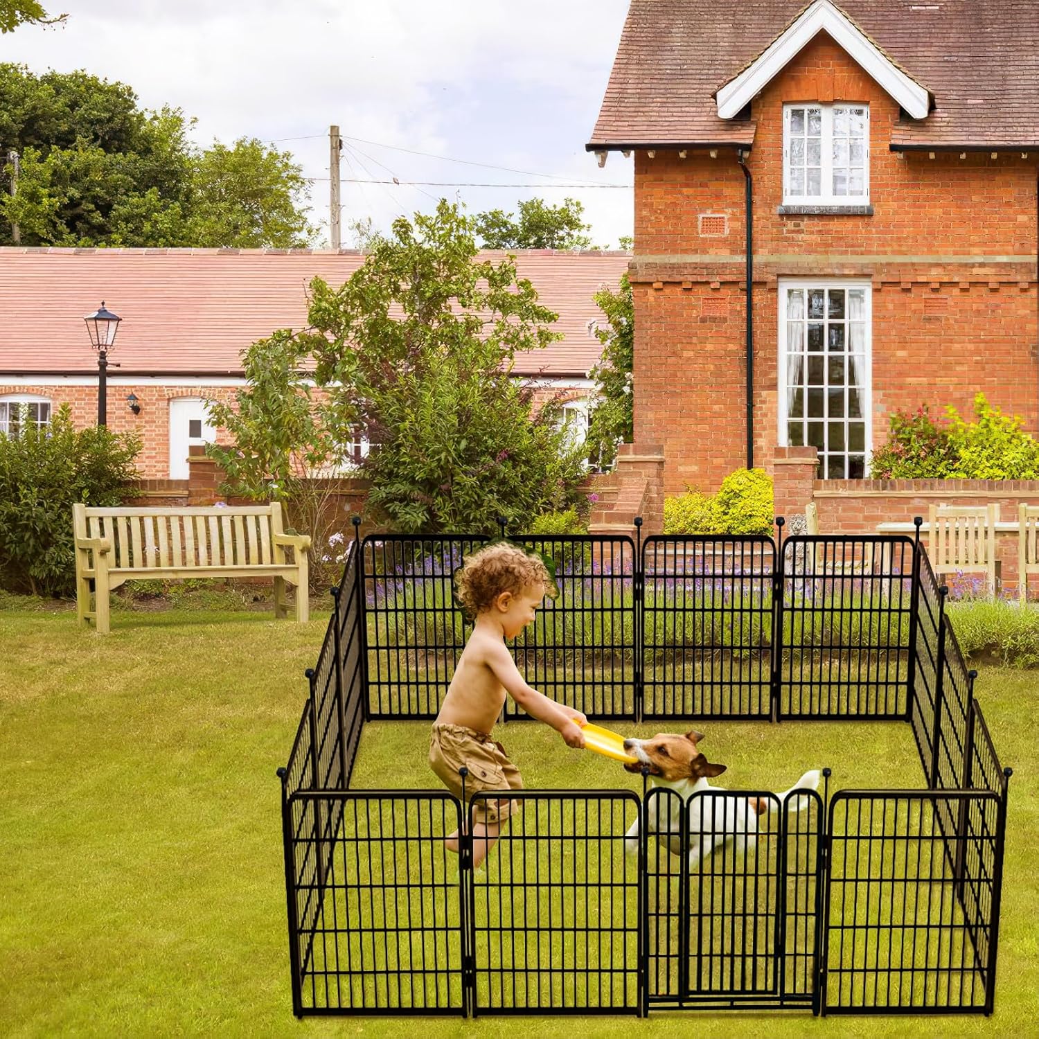 Thumbnail 6 de Getlay 36 in Garden Fence with Wide Gate: 22.1 ft Heavy-Duty Iron Barrier for Indoor/Outdoor Use
