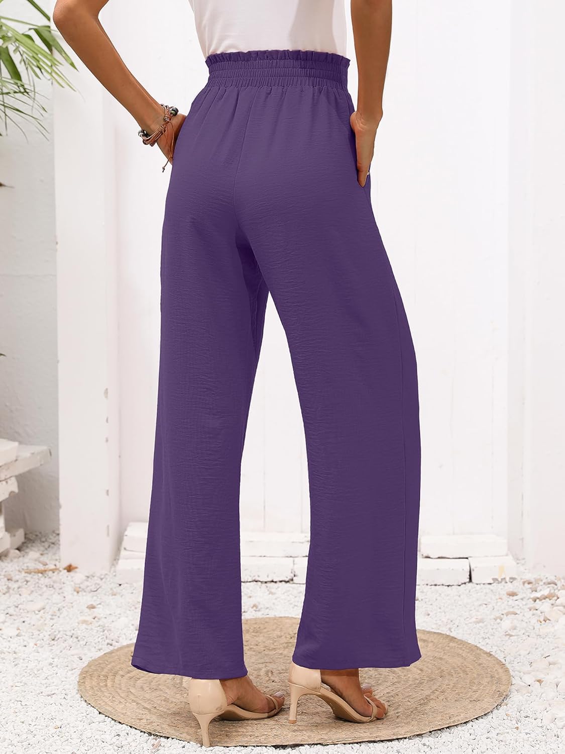 Thumbnail 2 de Heymoments Women's Wide Leg Lounge Pants with Pockets – Lightweight, High Waisted, Tie Knot Essentials