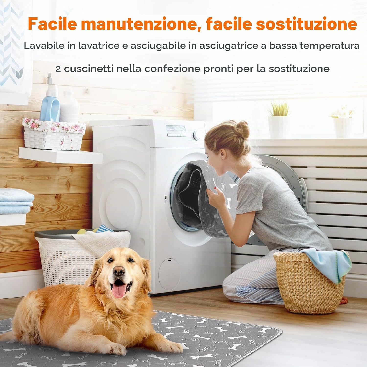 Thumbnail 4 de Baodan Traverse Cani 80x90 cm tappetini lavabili