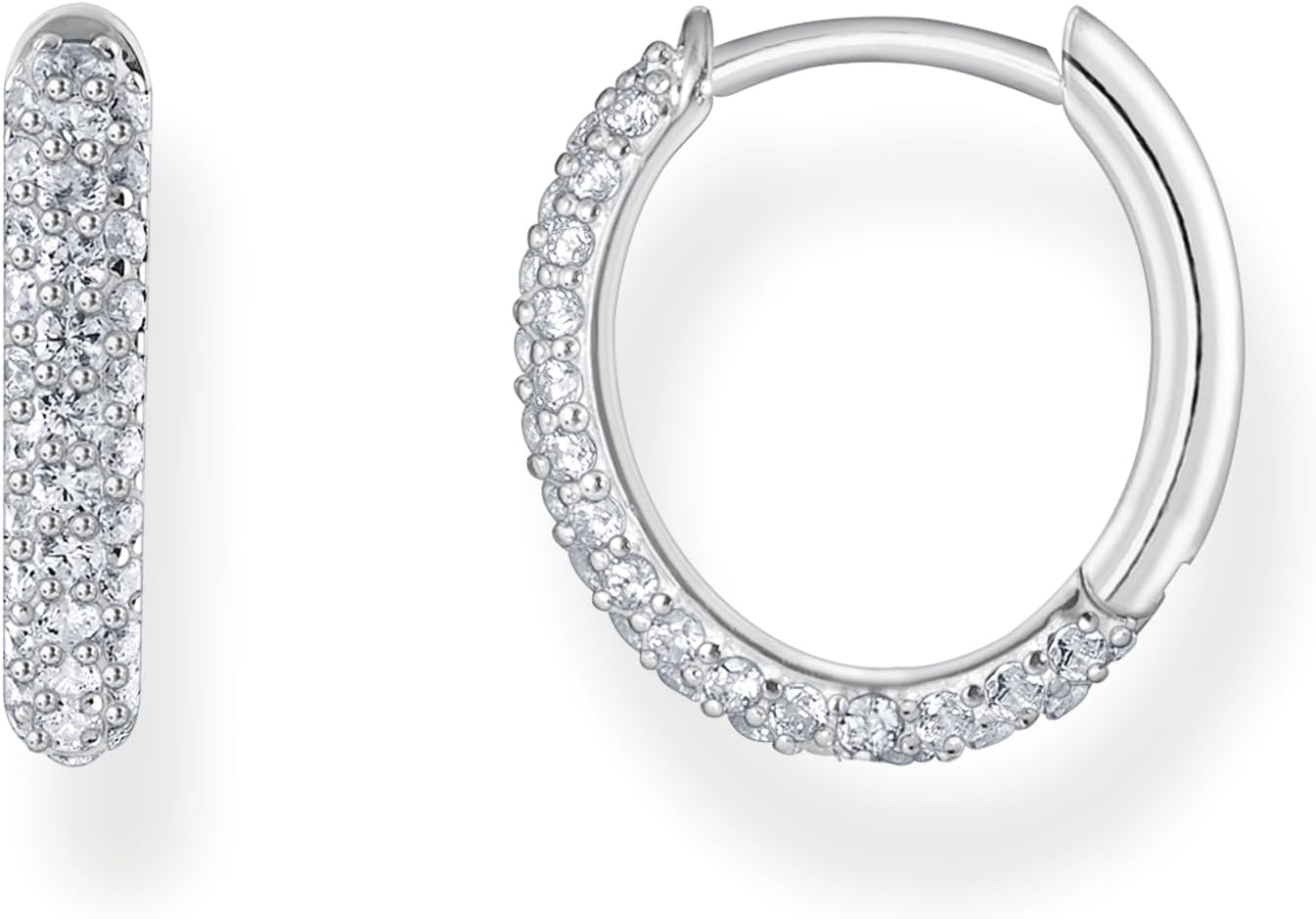 Detalle de THOMAS SABO Creolen aus recyceltem 925 Sterling-Silber mit weißem Zirkonia-Pavé (CR730-051-14)