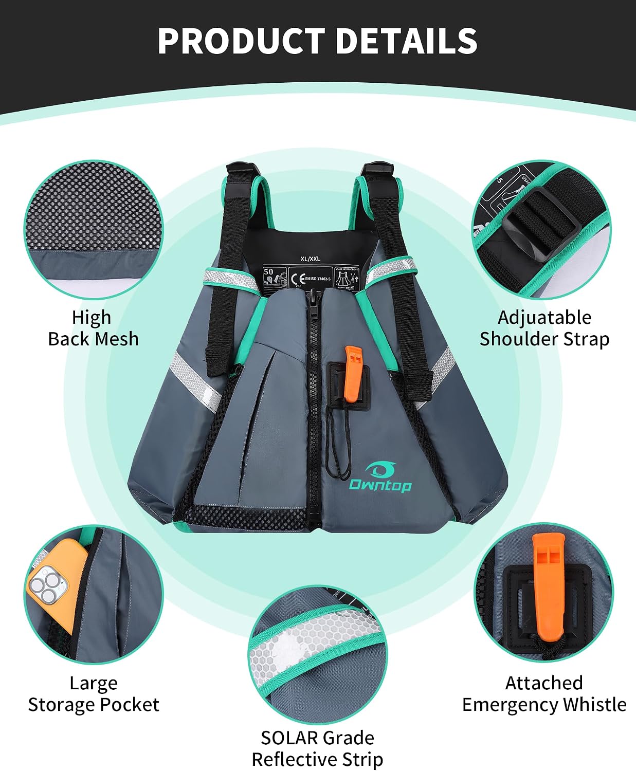 Detalle de Owntop Adult Swim Vest, Neoprene